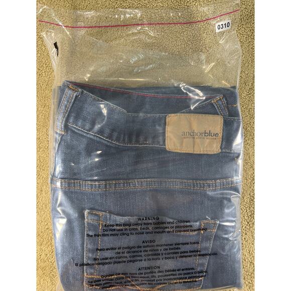 VTG Y2K Anchor Blue Men's Low Rise Slim Stretch Medium Wash Denim Jeans Sz 34x30 - Picture 11 of 11